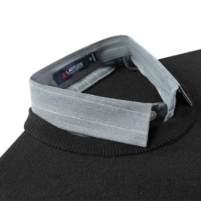 Мужской вязаный свитер MONTAGUT с вышивкой, полосатый лацкан, имитация двух частей