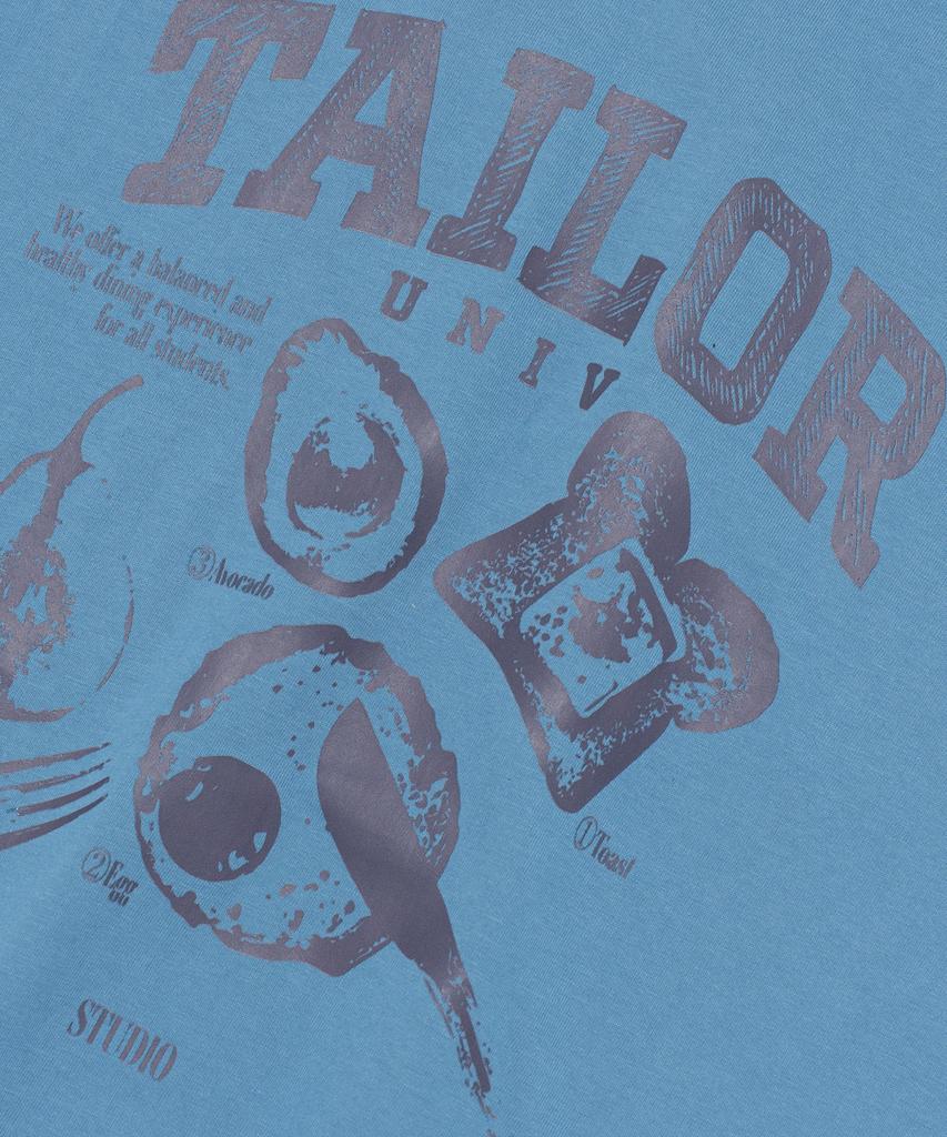 TAILOR STUDIO Футболка с графическим принтом Taylor Univ (Винтаж Синий)