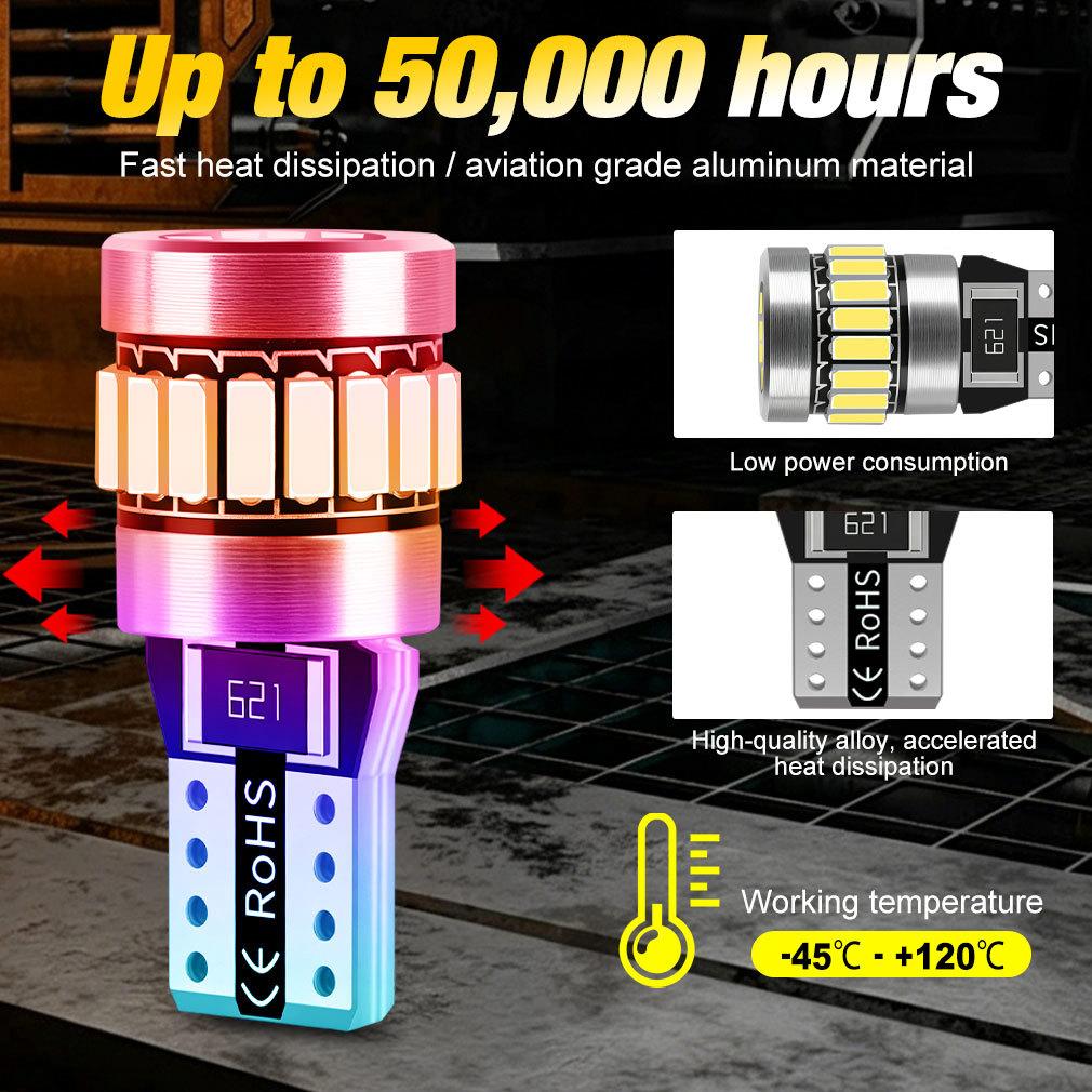 2 шт. Светодиодные лампы W5W T10 Canbus 4014 24SMD 168 194 LED 5W5 Для салона автомобиля, купола, чтения, подсветки номерного знака, сигнальная лампа 6000K Белый