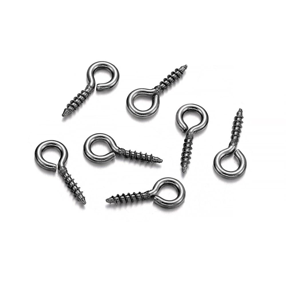 200Pcs Small Tiny Mini Eye Pins Eyepins Hooks Eyelets Screw Threaded Gold Color Clasps Hooks Findings for DIY Jewelry Making