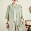Retro Embroidered Cardigan Shirt Women's Mid-length