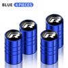 4Pcs Aluminum Round Car Wheel Tire Valve Caps for Volkswagen GTI Rline Polo Golf MK8 Touareg Passat Magotan Tiguan Jetta
