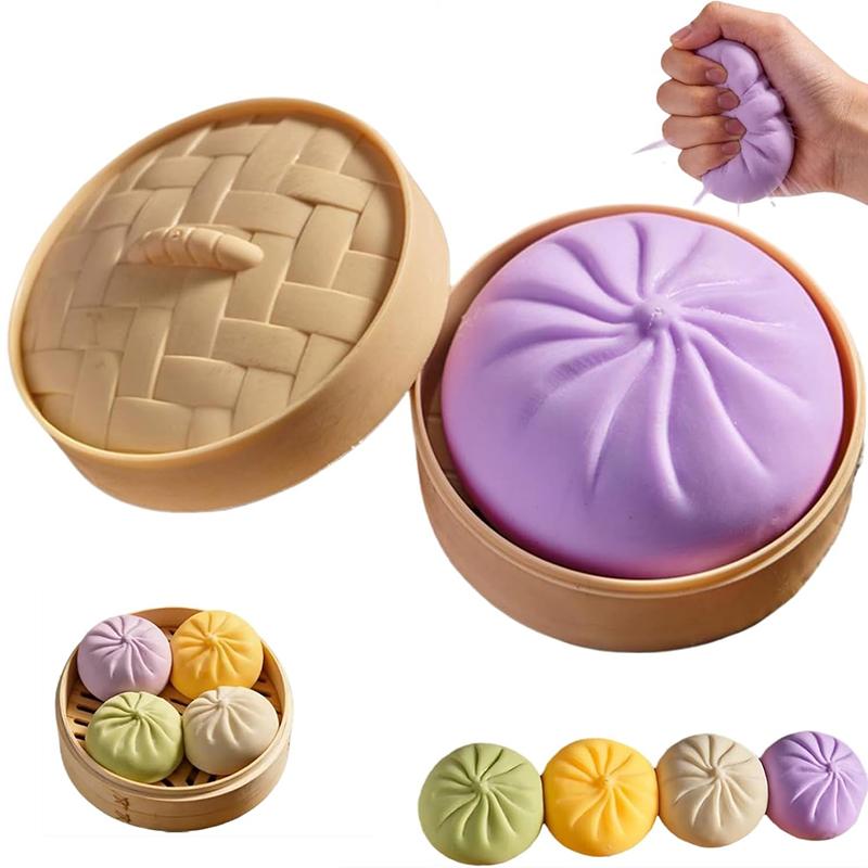 Гигантские пельмени Сквиши Игрушки для снятия тревоги Фиджет-игрушка Симуляция еды Паровой пирожок с начинкой Мягкое сжимание Тесто-игрушка для снятия стресса