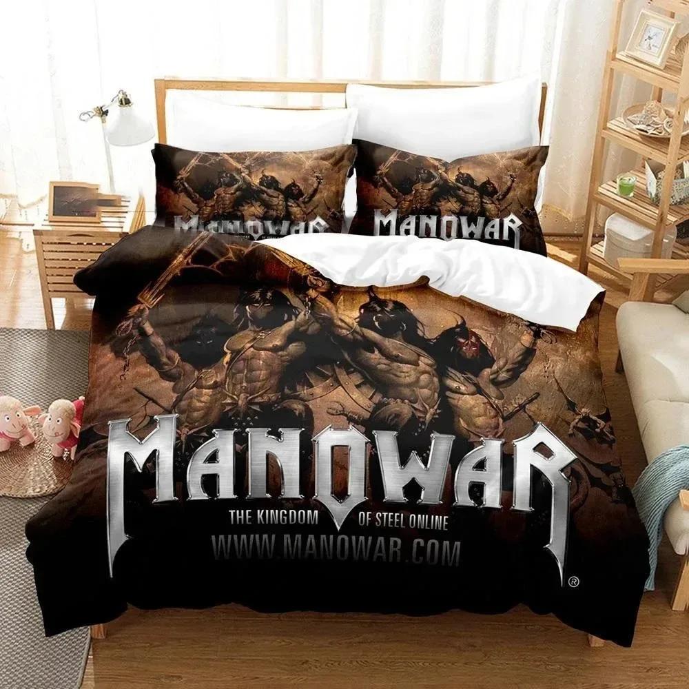 Manowar Хип-хоп Группа 3D НОВЫЙ Пододеяльник Наволочка Комплект Постельного Белья Взрослый Мальчик Девочка Спальня Украшение Детский Односпальный Двуспальный Большой