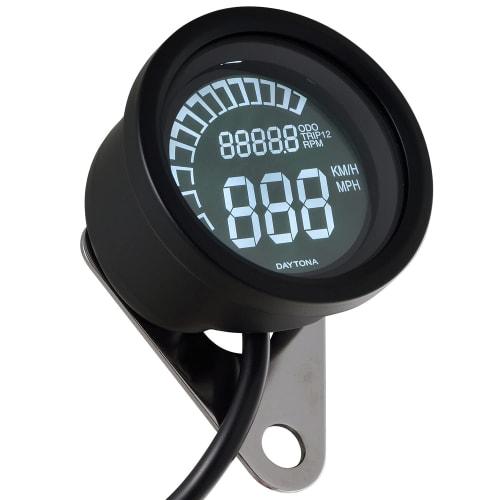 Daytona VELONA Motorcycle Electric Speedometer/Tachometer Black Body 60 399km/h 20000rpm Display 21977