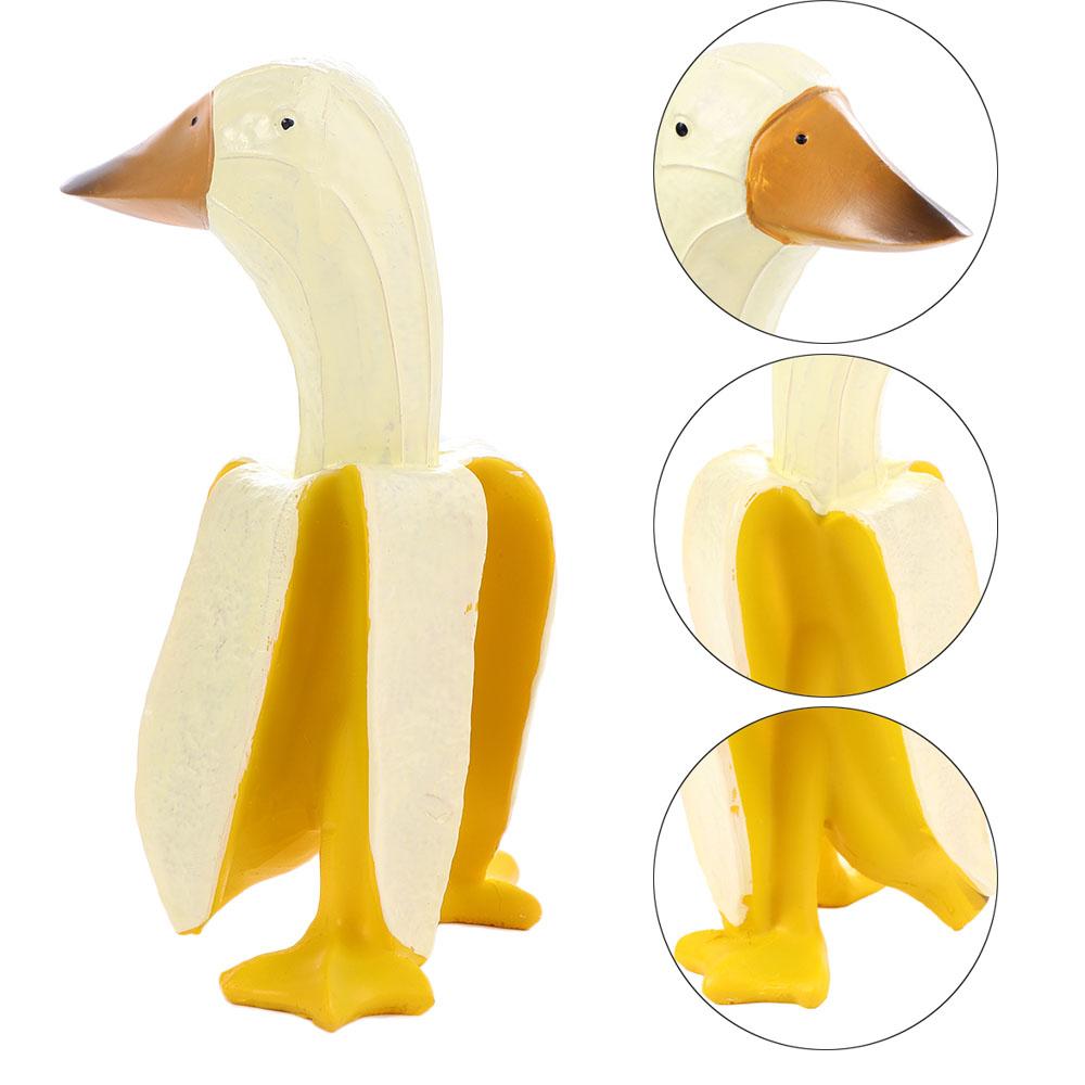 Resin Lawn Office Patio Home Garden Weird Gifts Banana Duck Ornament Duck Sculpture Duck Statues