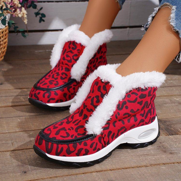 Women's Chunky Platform Snow Boots Winter Faux Fur Lined Anti-Slip Ankle Boot for Women Comfortable Fleece Lining Short Booties Warm High-Top Shoes