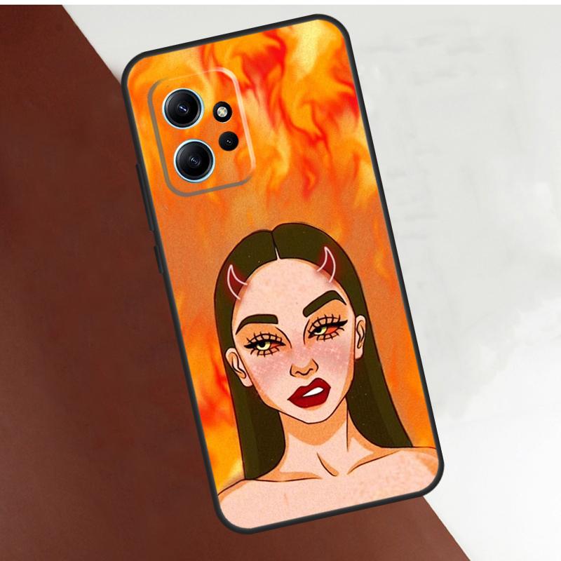 Эстетичный чехол 'Дьяволица Плохая Девочка' для Xiaomi Redmi Note 13 10 11 12 14 15 Pro Plus Чехол для Redmi 15C 15 12C 13C 14C 10C