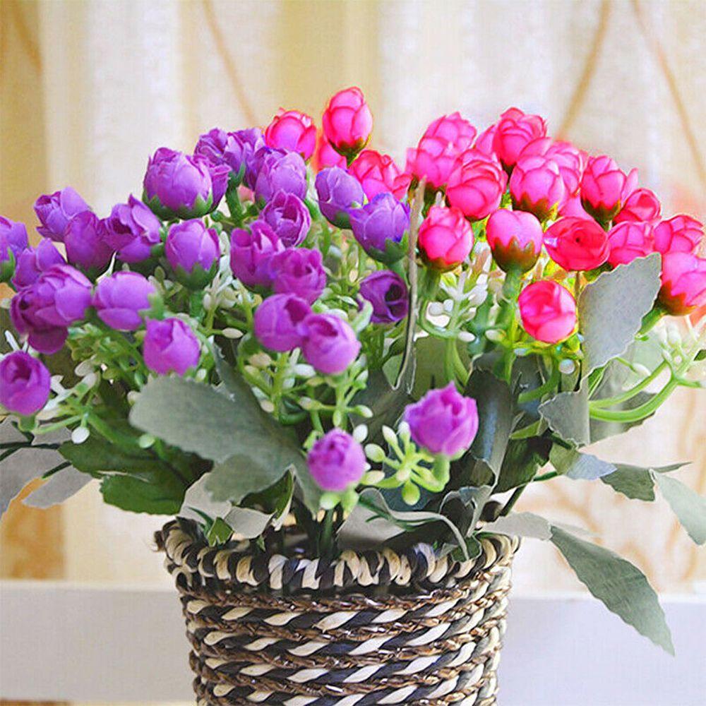 DIY Craft Handmade Home Decor Wedding Decoration Bridal Bouquet Artificial Flowers Small Bud Rose