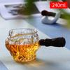 Side Handle Glass Tea Pitcher Chinese Tea Ware Tea Divider Chahai Heat-Resisting Borosilicate Glass Tea Cup Coffee Milk Pot