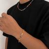 Hip-Hop Niche Colorful Pentagram Crystal Necklace for Men High-End Niche Collarbone Chain Men's Jewelry