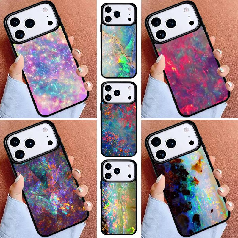 Opal Stone Iridescent Phone Case for iPhone 17ProMax 12 13 14 15 16e 17 Pro Max Plus Air Cover