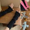 Womens Vintage Sleeve Winter Wrist Gloves Wrist Warmer Gloves Y2K Glove Fingerless Gloves for Halloween Party