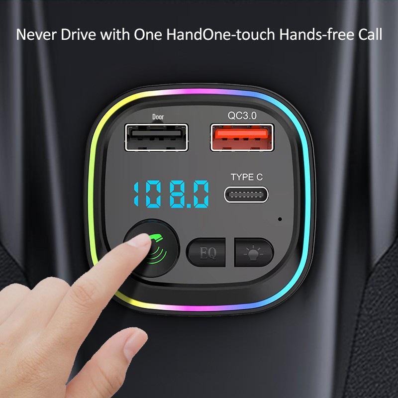 Bluetooth Автомобильный FM-трансмиттер с MP3-плеером P4 и быстрой зарядкой QC3.0