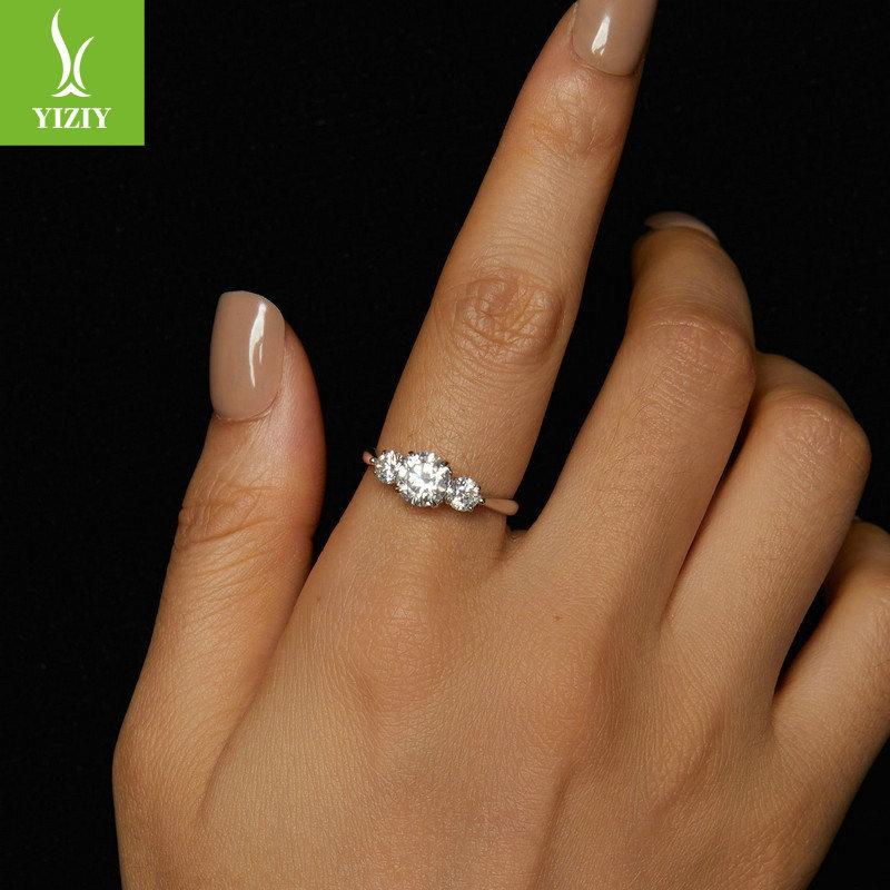 Романтическое кольцо с регулируемым размером, один карат, обручальное кольцо, сверкающие ювелирные изделия из стерлингового серебра S925