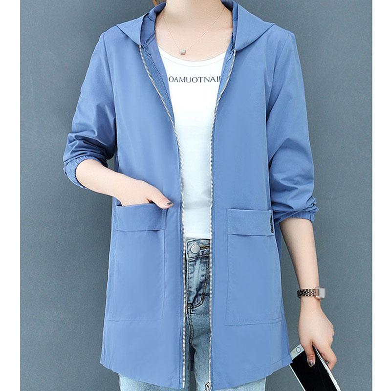 Женское пальто средней длины большого размера, женская весенне-осенняя свободная куртка с капюшоном, ветровка, топы