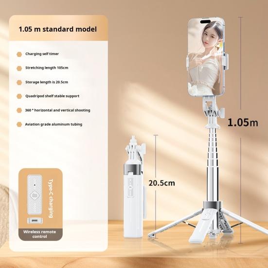 Штатив для телефона, селфи-палка с заполняющей подсветкой, регулируемая длина, вращение на 360 градусов, портативный универсальный штатив для сотового телефона с беспроводным пультом дистанционного управления