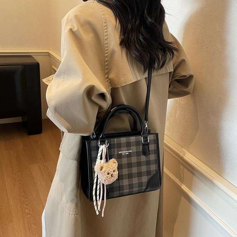 Популярная текстурированная клетчатая портативная сумка-мессенджер новая модная универсальная повседневная маленькая сумка