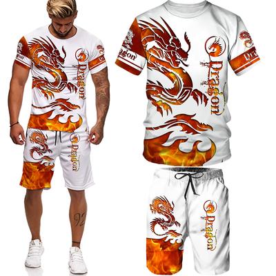 Мужской спортивный костюм с татуировкой животного Fly Dragon, уличная одежда в стиле Харадзюку, мужские футболки, мужской спортивный костюм, повседневные мужские комплекты больших размеров, Chandal