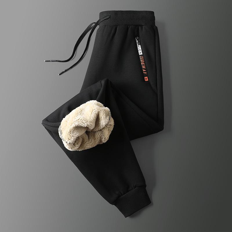 New Lambswool Pants Men's Winter Padded and Thickened Warm Pants Men's Pants Cotton Loose Casual Sports Sweat Pants