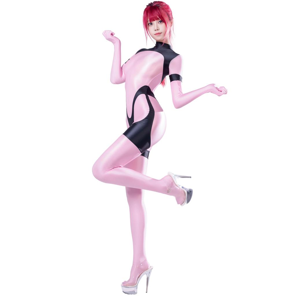 Full Body Sexy Cosplay Smooth Shiny Dance Tights [LOST-G] Tights, Costume, Pantyhose, (PINK, XL)