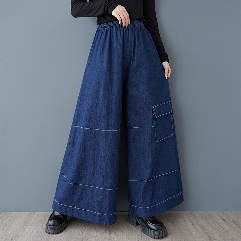 Весна осень плюс размер Винтаж высокая талия повседневные свободные женские джинсы деним широкие брюки