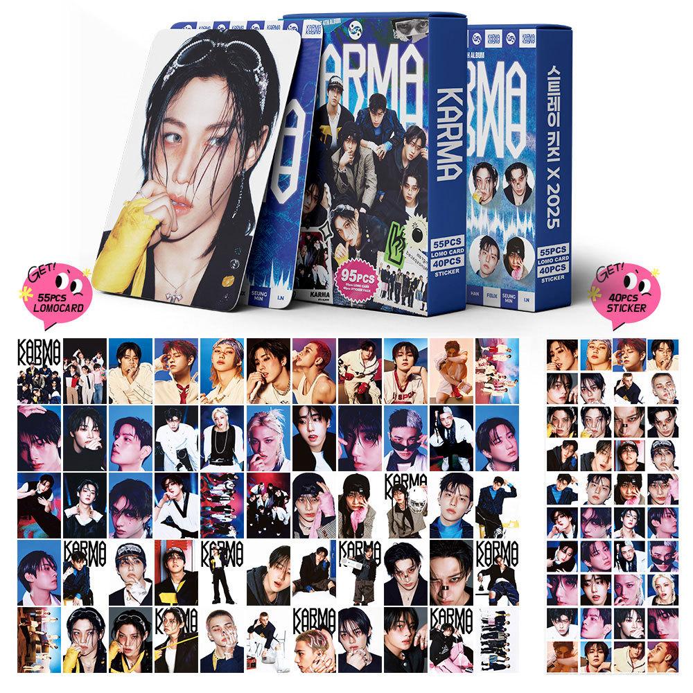 In Stock New Skzoo 95Pcs Stray Kids Hop Album Peripheral Lomo Cards Sk Collection Cards + Diy Big Head Stickers For Fa
