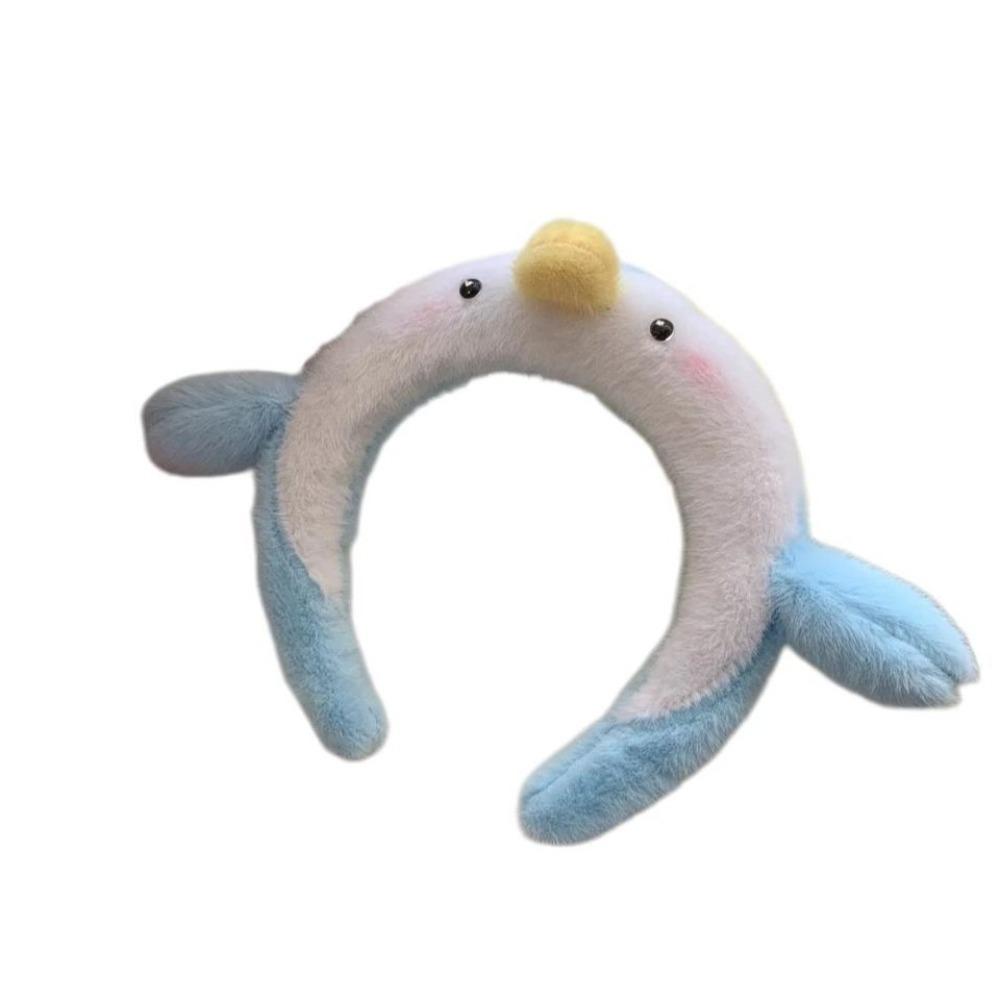 Non-slip Cartoon Headband Plush Doll Penguin Hair Hoop Funny Plush Hairband  Kids