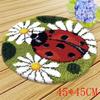 Cartoon Flower Embroidery Latch Hook Rug Kit Needlework Carpet Santa ClausAccessories Cross Stitch Latch Hook Cushion Carpet Diy