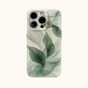 Прозрачный чехол для телефона с зелеными листьями для IPhone 17AIR 16E 16 15 14 13 12 11 17 Pro Max Plus Двухслойная задняя крышка