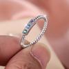 Minimalist Rainbow Zircon Rings for Women Girls Simple Silver Color Wedding Engagement Ring Jewelry Gift