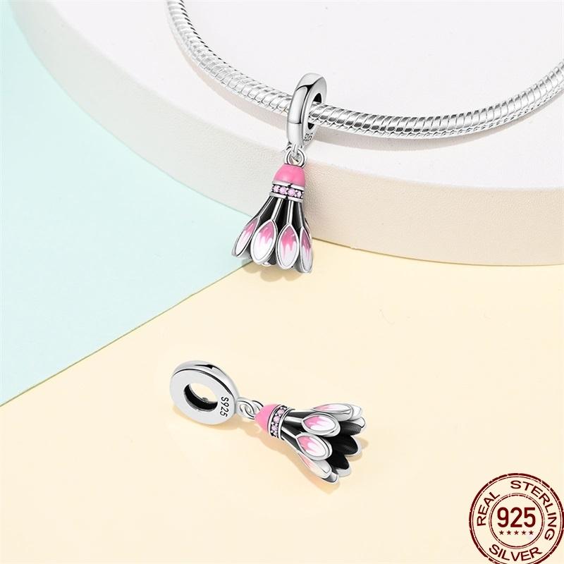 American Sports Series Copper Badminton Baseball Football Pendant Beads Suitable For 3Mm Original Bracelet Diy