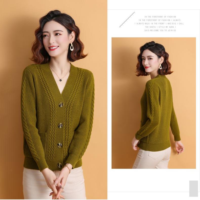 Женский вязаный кардиган, свитер, куртка, весна-осень, короткий однотонный трикотажный кардиган с V-образным вырезом