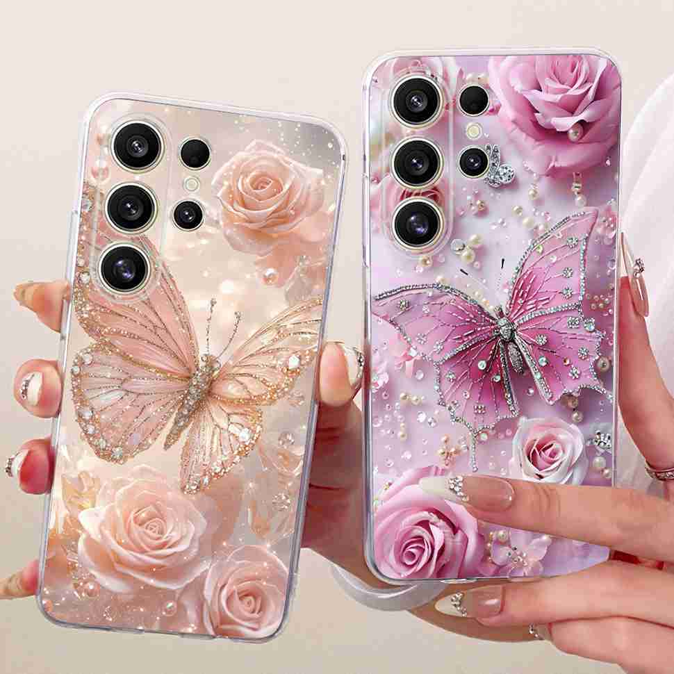 For Samsung Galaxy S25 Ultra 5G Case Beautiful Butterfly Soft Silicone Cover For Samsung S 25 S25 Ultra SM-S938B Casing Coque