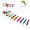 10pcs Artificial Hard Fishing Lures with 3D Eyes and Steel Ball, Floating Minnow Bait 10.5g
