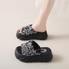 Platform Sandals Half Slippers Women's Summer Wear New Sequined Muffin Bottom Women's Word Cool Slippers