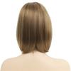 Синтетический Микс Коричневый Боб Короткий Парик для Женщин Натуральный Стиль Мягкие Волосы с Челкой Косплей Хэллоуин Вечеринка Термостойкое Волокно