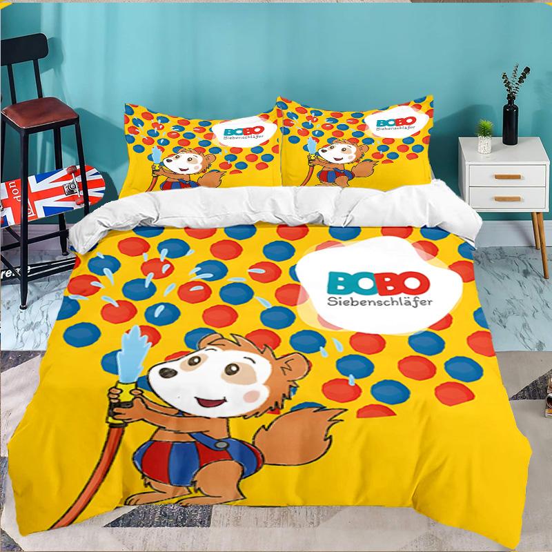 3PCS Bobo Siebenschlafer Bedding Set,Including 1pc Duvet Cover And 2pcs Pillowcases Perfect for Bedroom, Dormitory, Large size Fan Christmas gift