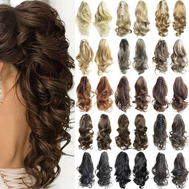 Clip In Curly Hair Wig Jaw Ponytail Hairs Extension Clip-on Claw Curly-Wavy Pony Tail Hairpiece Accessoires