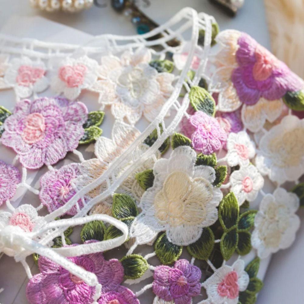 Floral Embroidered Flower Fake Collar Detachable Lace Neckline Lace Collar Women/girls