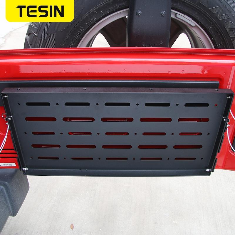 TESIN железный дверной столик на задней двери, грузовая полка, багажник, стеллаж для хранения для Jeep Wrangler JK 2007-2017, 2/4-дверный автомобиль