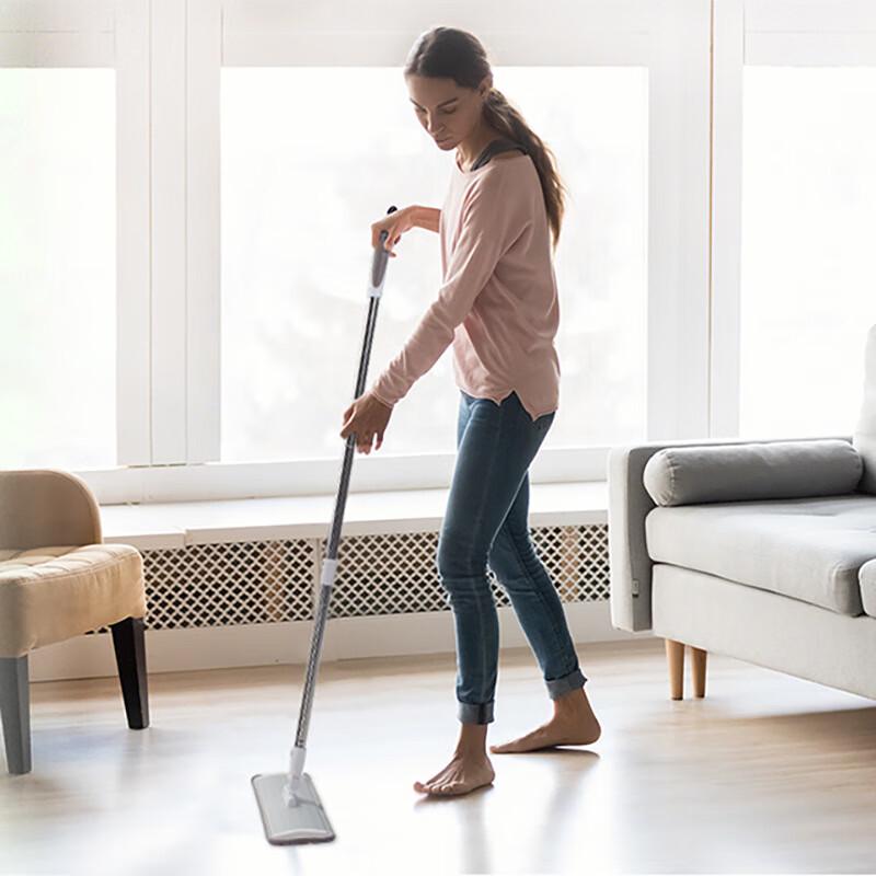 Grey Chenille Flat Mop with Stainless Steel Rod