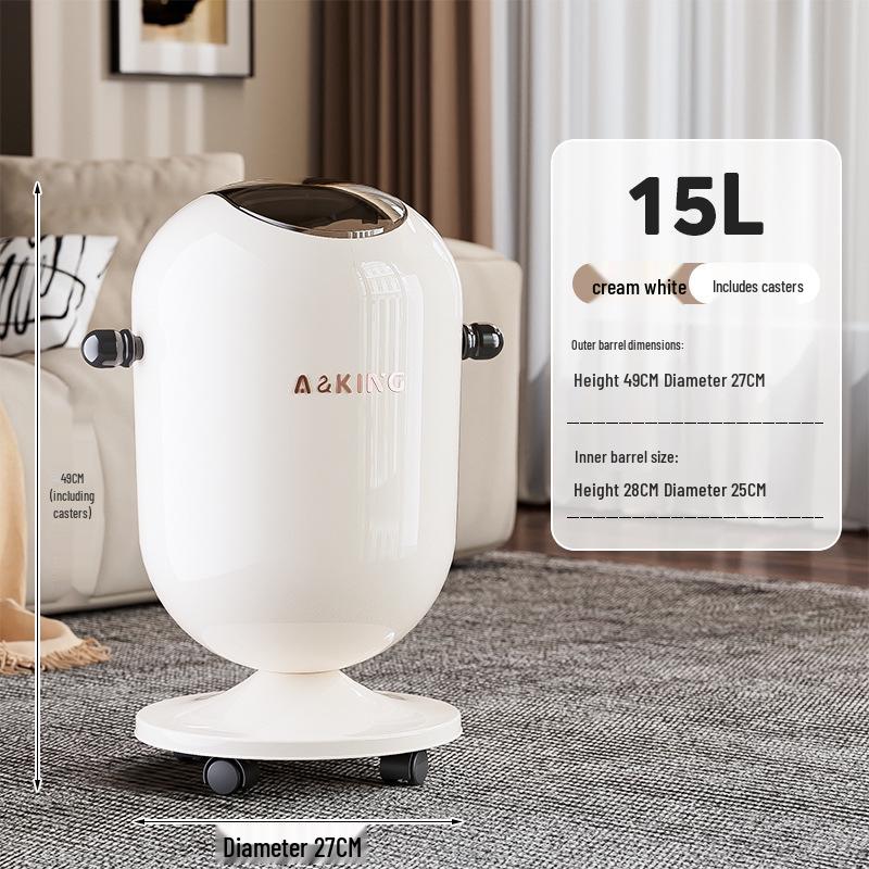 2026 Flip-Top Double Bin Trash Can with Wheels, Lid, for Home, Living Room, Bedroom & Bathroom.