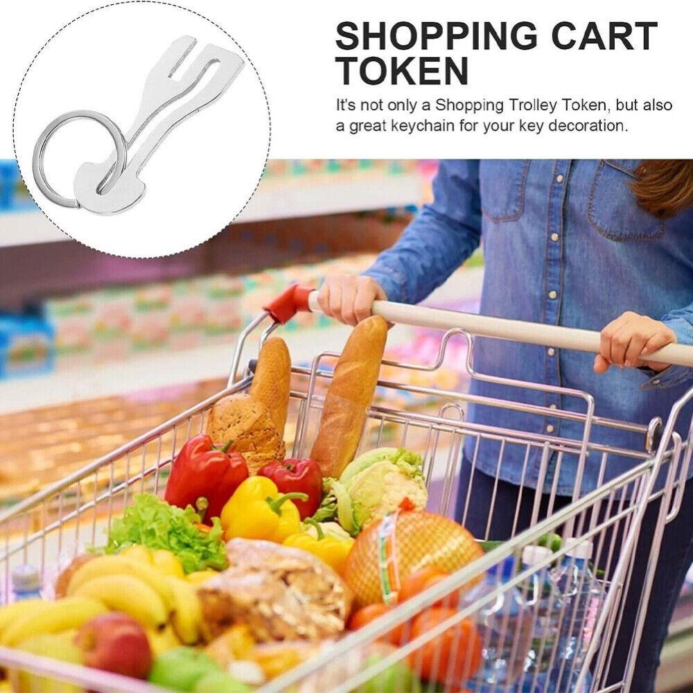 Reusable Trolley Master Key Token Metal Substitute Coin Durable Shopping Cart Token Gift