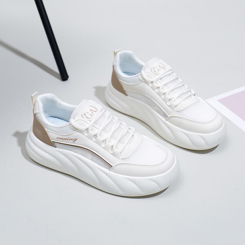 White Shoes for Students and Women Trendy Spring New Thick Sole Increased by Breathable Casual Women's Shoes