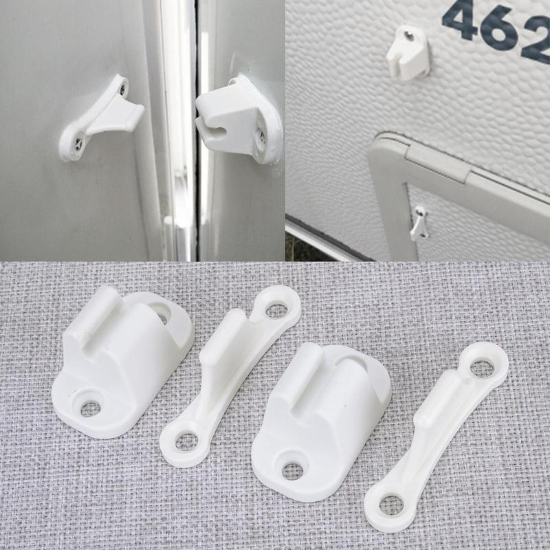 White Nylon Door Retainer Catch Stopper Resile Limiter Lock Holder T Shape Universal for Caravan Motorhome Boat Camper