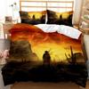 Western Cowboy Sunset Scenery Comfortable Duvet Quilt Cover Pillowcase Bedding Set Children Bedroom Decoration Home Textile