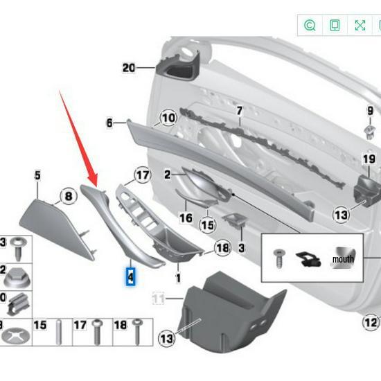 51417225852: Front Right Black Handle for BMW 5 Series F18 F10