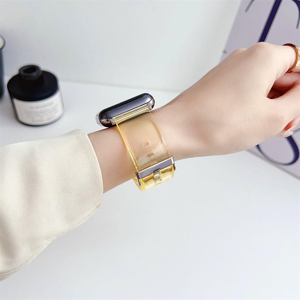 Прозрачный ремешок из желе для Apple Watch S10-силиконовый ремешок Glacier Sports для замены часов iWatch 10/9/8/7/6/5/4/3/2/1/Se/Ultra/Ultra2 49 мм 46 мм