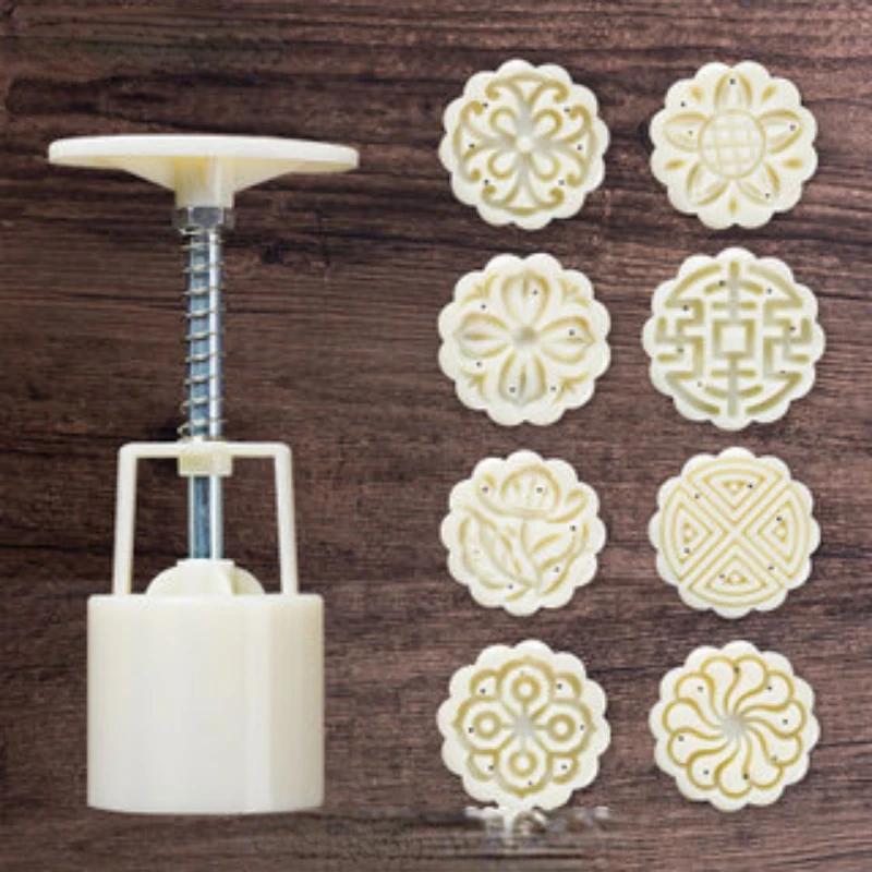 6 шт./набор формочек для лунного пряника в форме цветка 50 г DIY ручная форма для лунного пряника из помадки пластиковый пресс-форма для печенья инструмент для выпечки